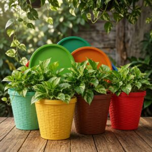 Woven mat design pot